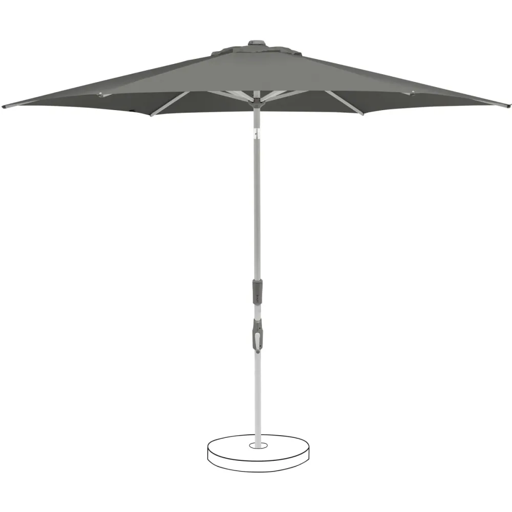 Suncomfort BY GLATZ Sonnenschirm Slide Grau Polyester B 300 T 300 cm - Material: Polyester Stoff, Metall - Sonnenschirm