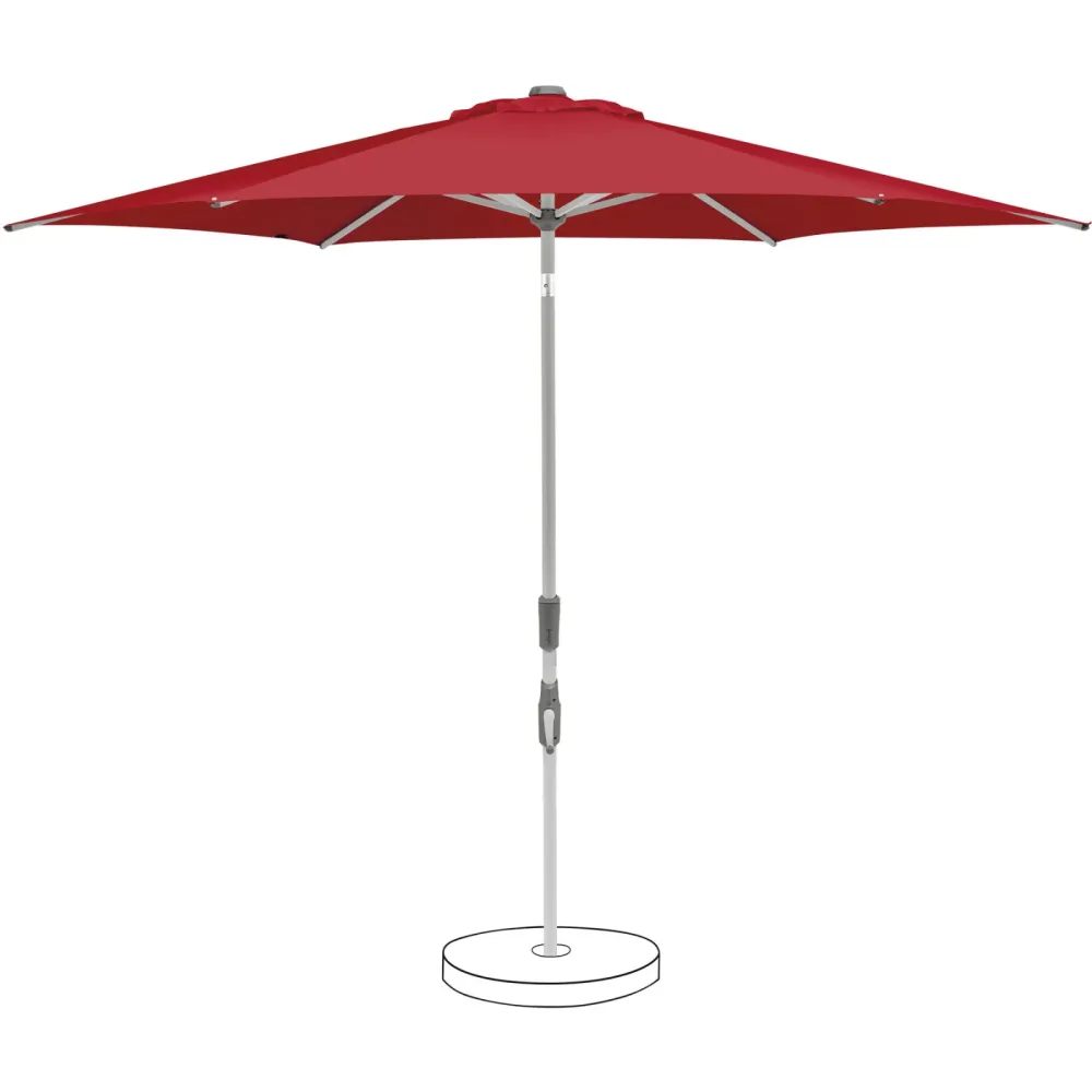 Suncomfort BY GLATZ Sonnenschirm Slide Rot, Grau Polyester B 300 T 300 cm - Material: Polyester Stoff, Metall - Sonnenschirm