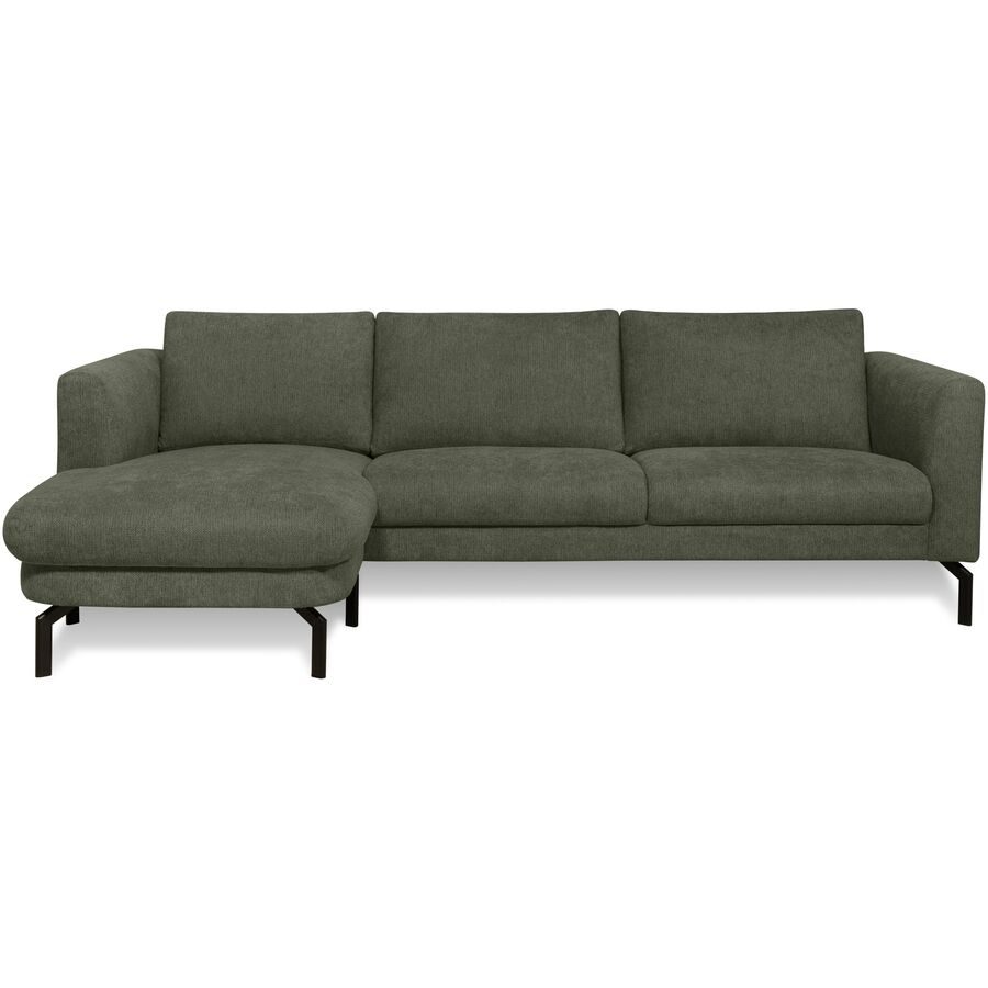 Ecksofa Gomero Grün Stoff 254 cm 150 cm - Farbe: dunkelgrün - Ecksofa