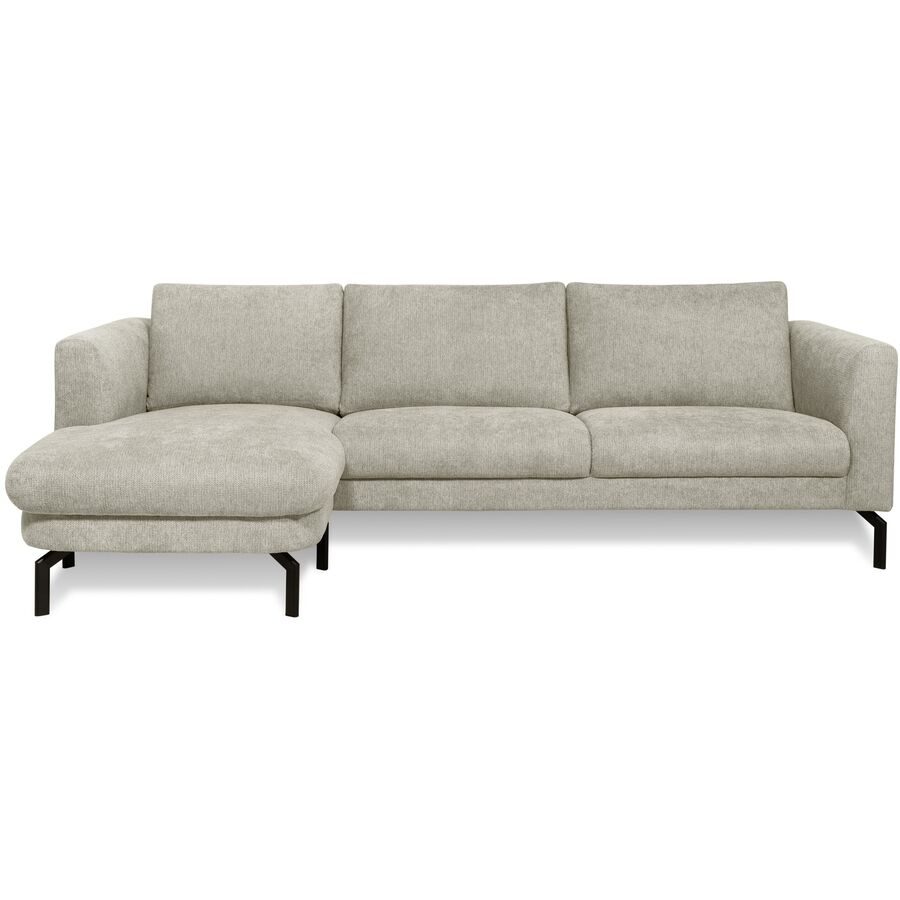 Ecksofa Gomero Grau Stoff 254 cm 150 cm - Farbe: hellgrau - Ecksofa