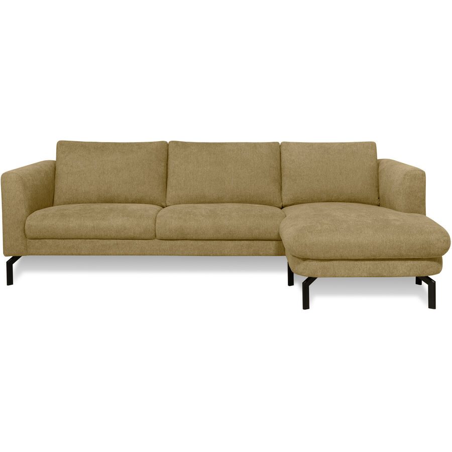 Ecksofa Gomero Gelb Stoff 254 cm 150 cm - Farbe: sandgelb - Ecksofa