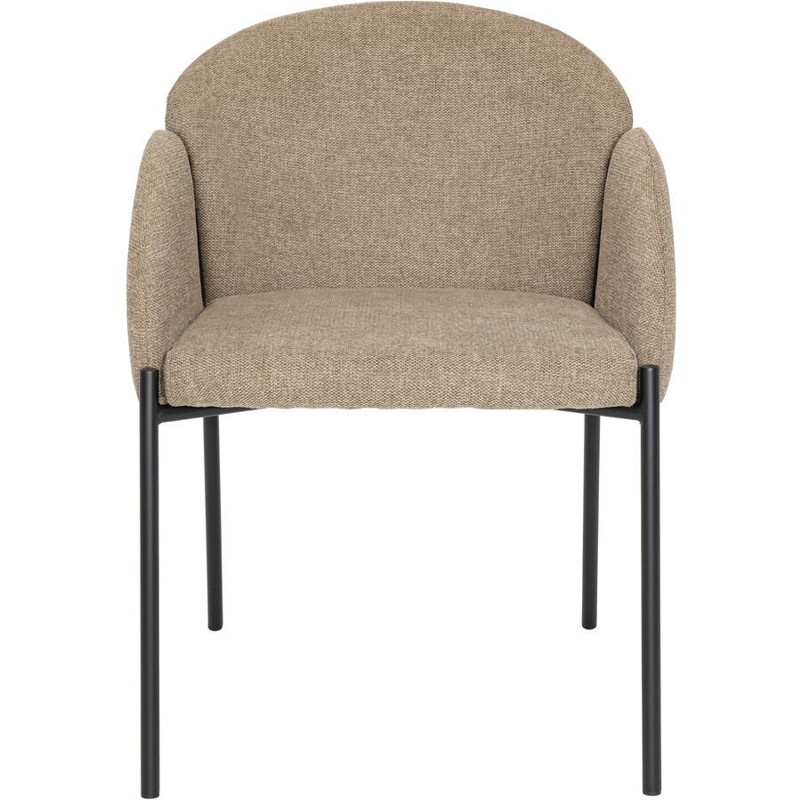 Stuhl Julia 1 Beige/Schwarz Stoff/Stahl - Farbe: Beige, Schwarz - Material: Stoff, Stahl - Stuhl
