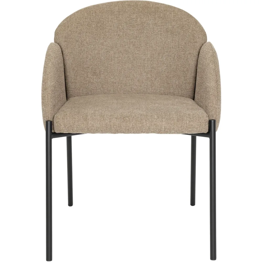 Stuhl Julia 1 Beige/Schwarz Stoff/Stahl - Farbe: Beige, Schwarz - Material: Stoff, Stahl - Stuhl