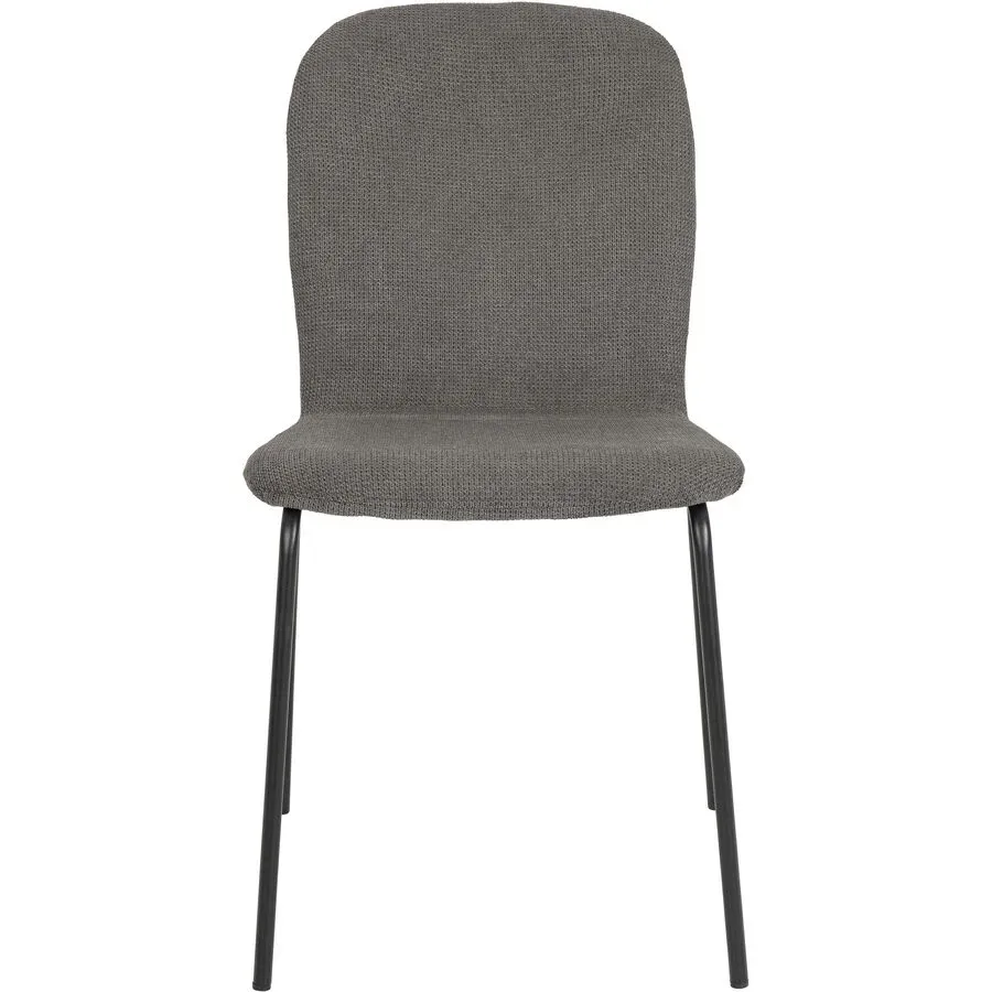 MyDeal Stuhl Bennot Grau Stoff 70 cm - Farbe: Dunkelgrau - Stuhl