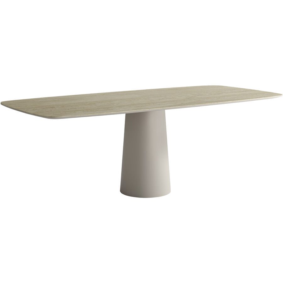 Tisch Cinto Beige Keramik/Metall 100 cm - Material: Keramik, Metall - Tisch