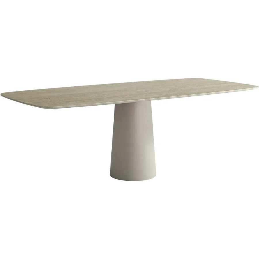 Tisch Cinto Beige Keramik/Metall 100 cm - Material: Keramik, Metall - Tisch
