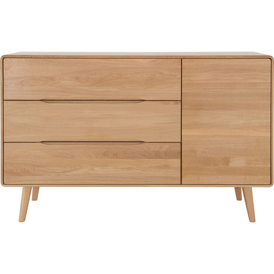 Sideboard Lund Braun Holz 135 cm 87 cm - Farbe: natur - Material: Eiche - Sideboard
