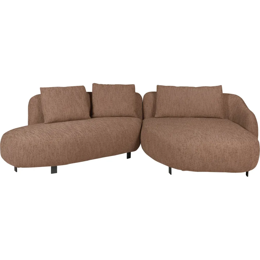 Ecksofa Kai Orange Stoff 286 cm 168 cm - Farbe: peach - Ecksofa