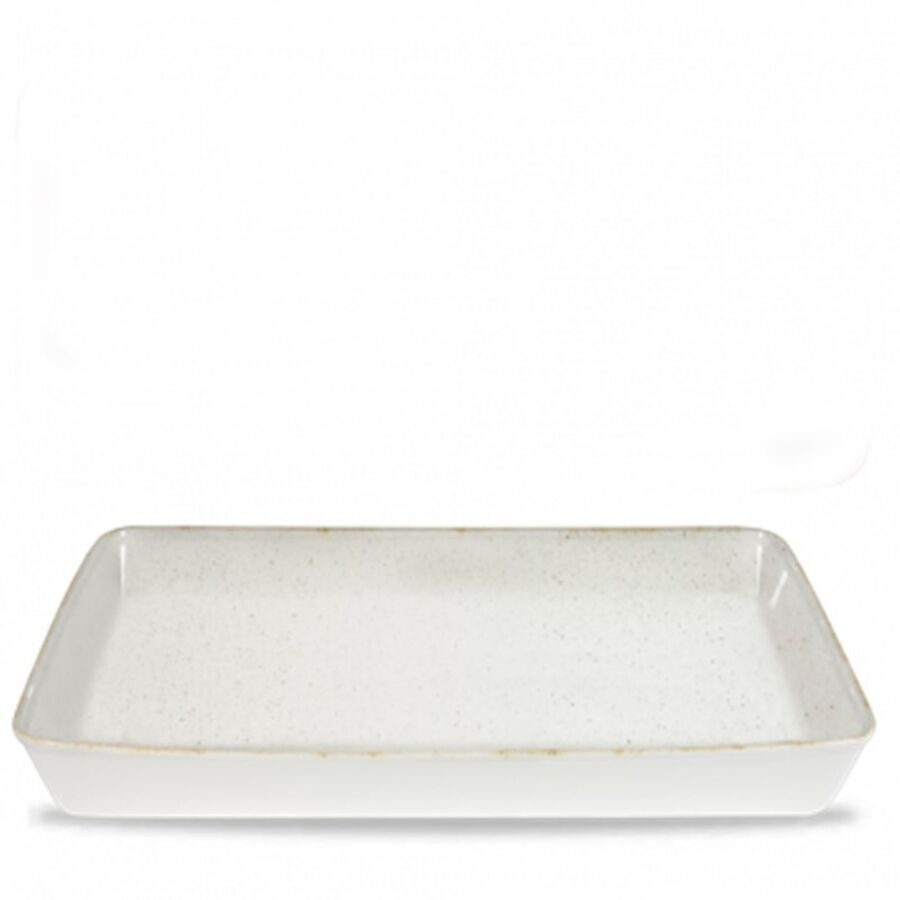 Churchill Buffetschale Stonecast Hints Barley White GN 1/1; 6000 ml, 53x32.5x6.2 cm (LxBxH); weiss/braun; rechteckig; 2 Stück / Pack