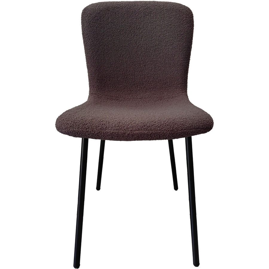Stuhl 4er-Set Bouclé Braun/Schwarz Stoff/Metall 44 cm - Stuhl 4er-Set