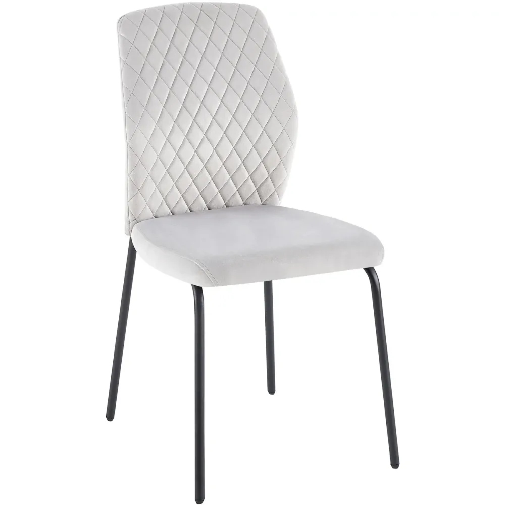 Stuhl 2er-Set Madeira Grau Stoff/Stahl 46.5 cm - Stuhl 2er-Set