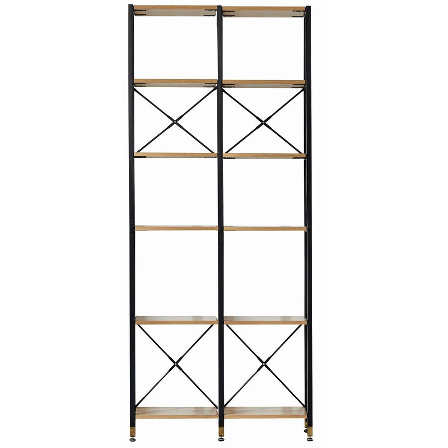 Regal Tim Braun/Schwarz MDF/Metall 87.5 cm 210 cm - Farbe: natur, schwarz - Material: MDF, Metall - Regal
