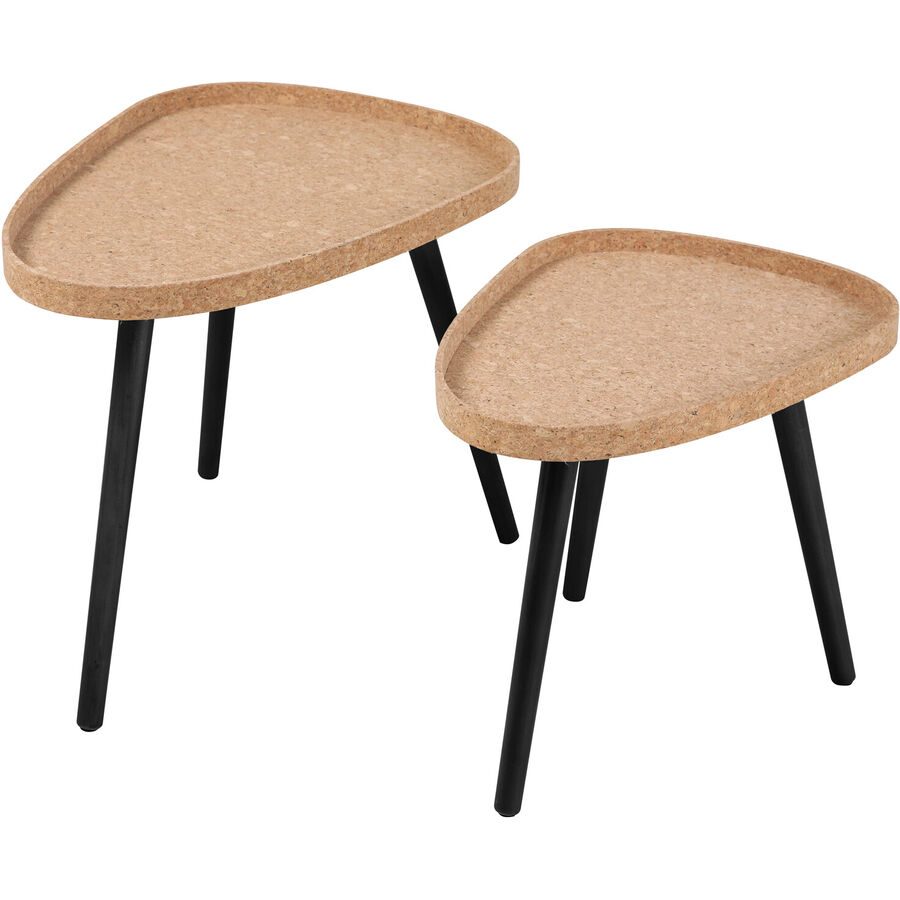 Beistelltisch 2er-Set Siri Braun MDF 50 cm - Farbe: natur - Beistelltisch 2er-Set