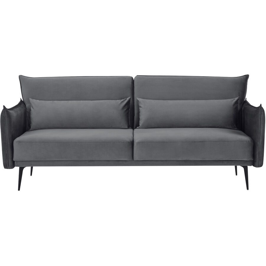 Sofa Alves Grau Stoff/Metall 207 cm 86 cm - Farbe: Dunkelgrau - Material: Samt - Sofa
