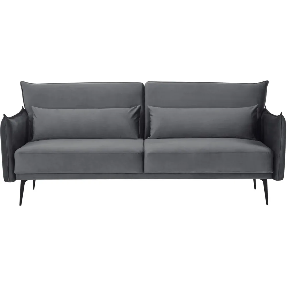 Sofa Alves Grau Stoff/Metall 207 cm 86 cm - Farbe: Dunkelgrau - Material: Samt - Sofa