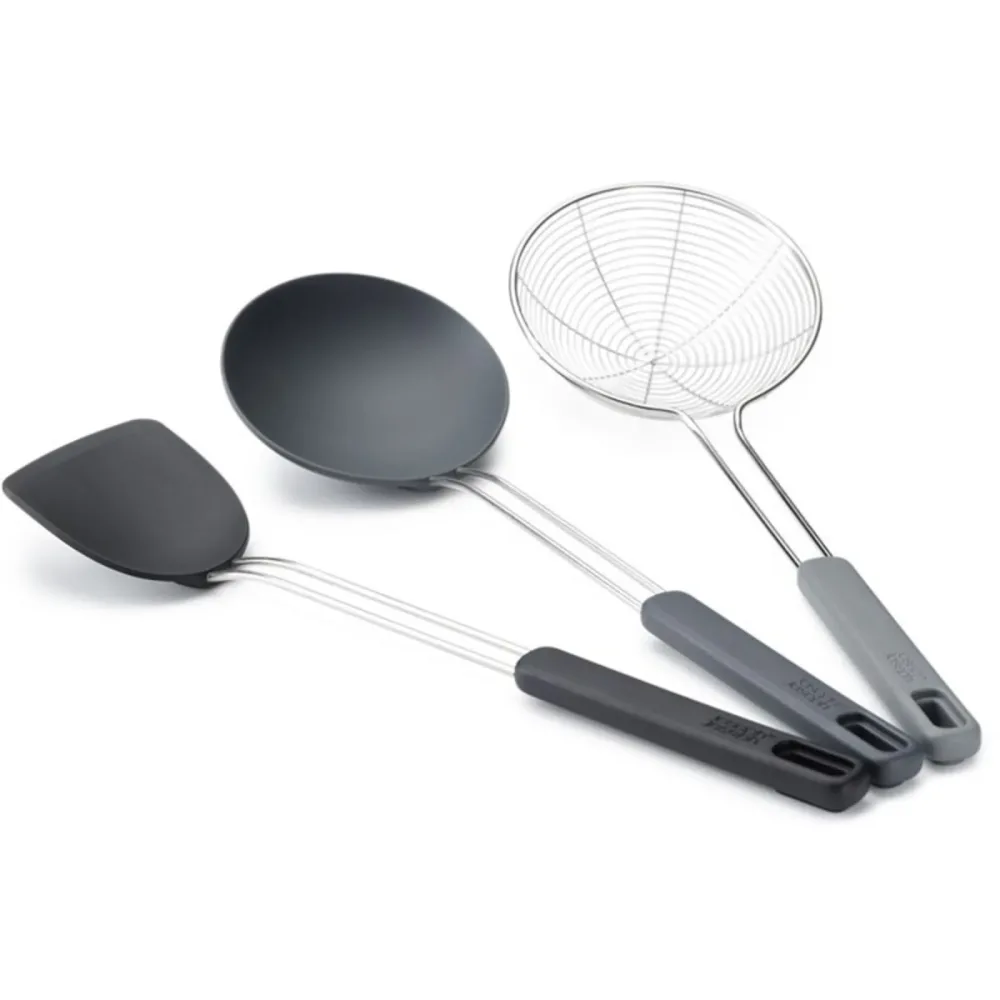 Küchenhelfer-Set Joseph Joseph - Farbe: schwarz/silber - Material: Edelstahl/Silikon - Küchenhelfer-Set