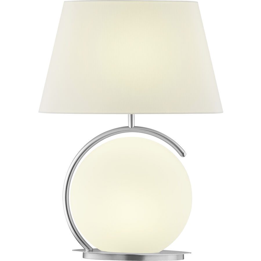 Designer-Tischlampe Bankamp Nana E27 Nickel matt H 51 cm - Farbe: Silber, Weiss - LED - Material: Eisen - Designer-Tischlampe- LED Energiesparlampe