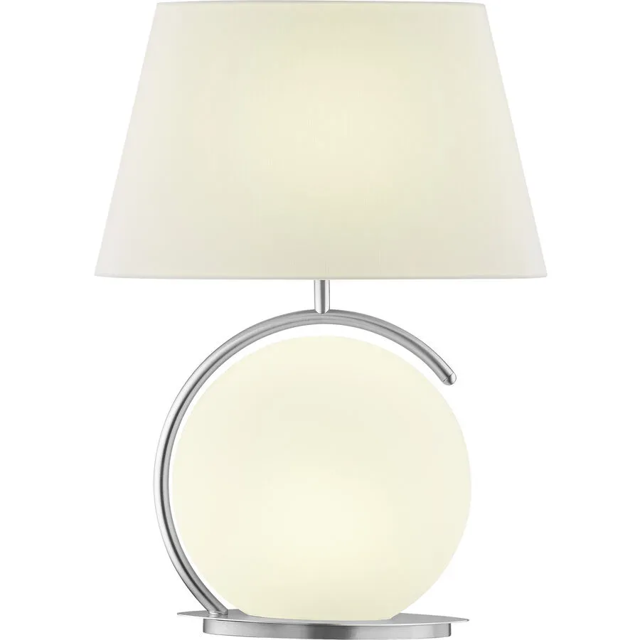 Designer-Tischlampe Bankamp Nana E27 Nickel matt H 51 cm - Farbe: Silber, Weiss - LED - Material: Eisen - Designer-Tischlampe- LED Energiesparlampe