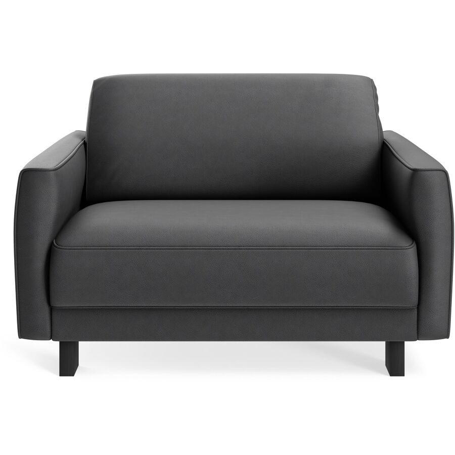 Sessel Avena Schwarz Leder/Holz 117 cm 96 cm - Material: Leder, Eiche - Möbel Konfigurator: Traummöbel individuell zusammenstellen - Sessel