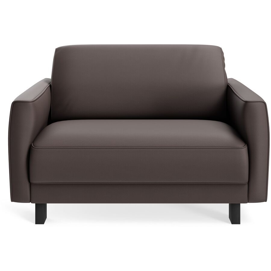Sessel Avena Braun Leder/Holz 117 cm 96 cm - Farbe: Dunkelbraun - Material: Leder, Eiche - Möbel Konfigurator: Traummöbel individuell zusammenstellen