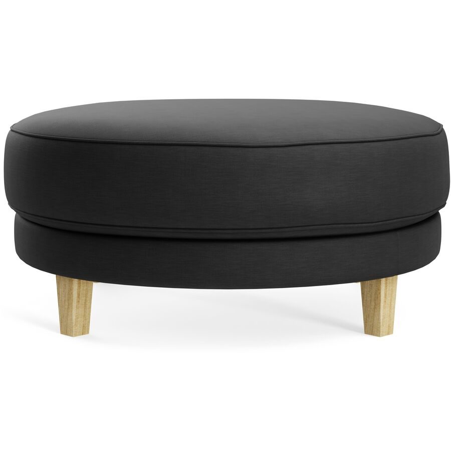 Hocker Avena Schwarz/Braun Holz/Stoff 101 cm 45 cm - Farbe: Black - Material: Stoff/Holzfuss Eiche - Möbel Konfigurator: Traummöbel individuell