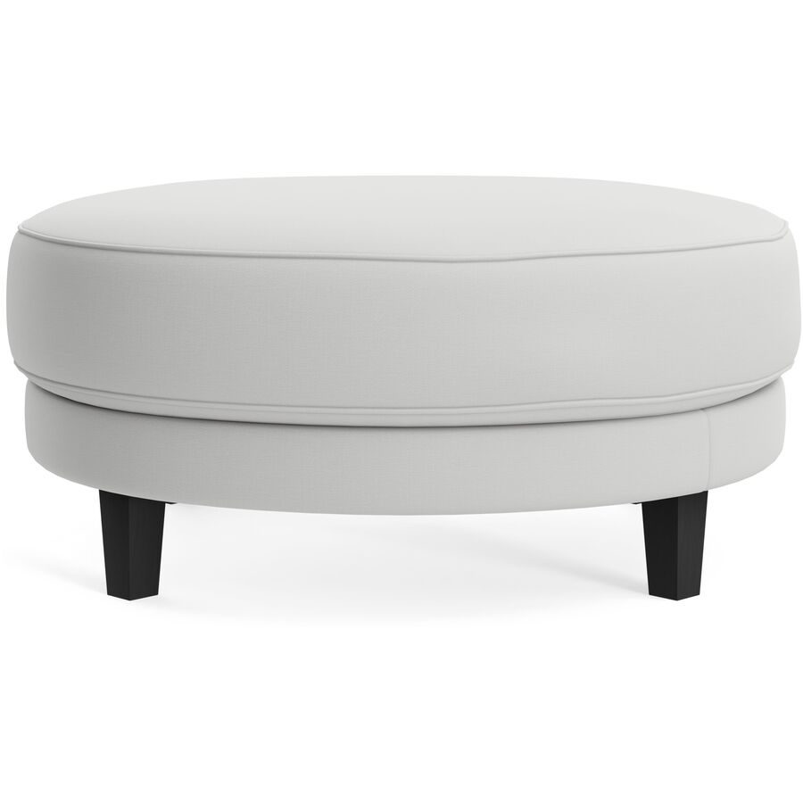 Hocker Avena Weiss/Schwarz Holz/Stoff 101 cm 45 cm - Farbe: snow white - Material: Stoff/Holzfuss schwarz - Möbel Konfigurator: Traummöbel individuell