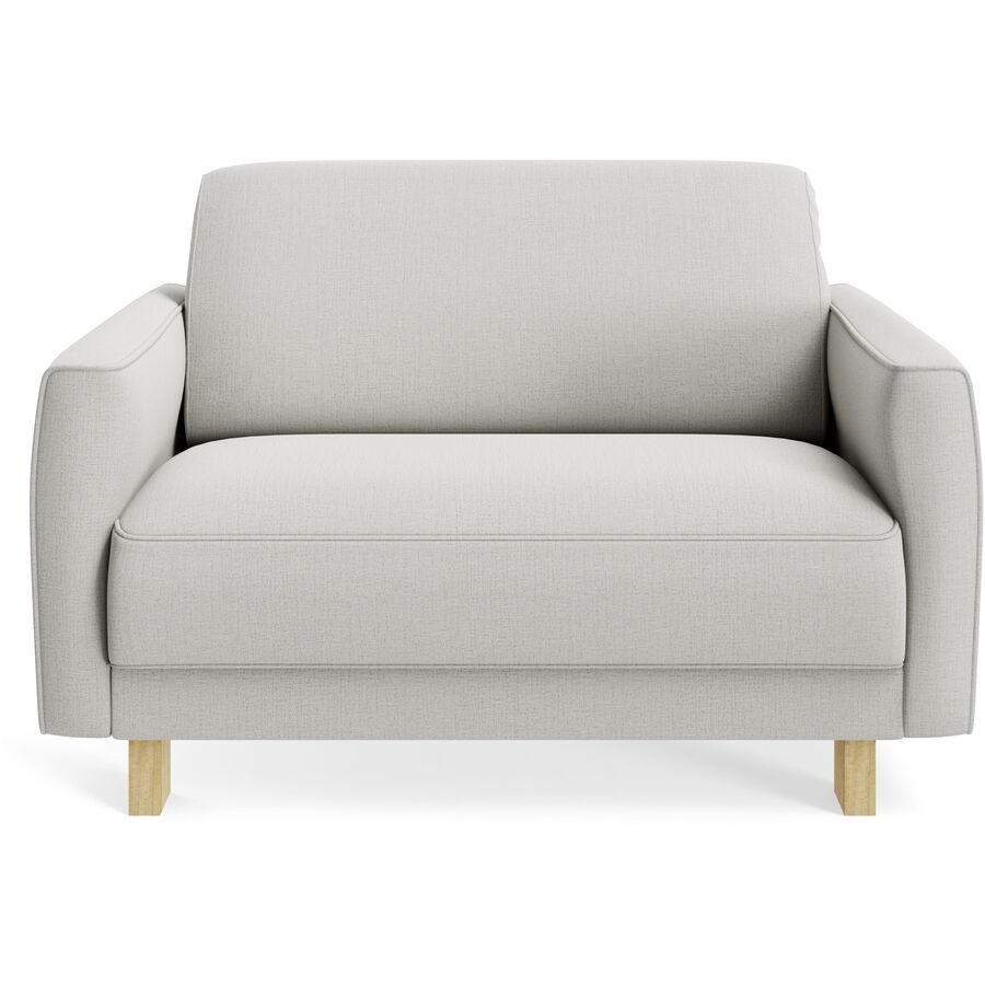 Sessel Avena Beige Stoff/Holz 117 cm 96 cm - Farbe: cream - Material: Stoff, Eiche - Möbel Konfigurator: Traummöbel individuell zusammenstellen -