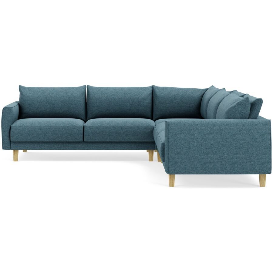 Ecksofa Avena Cyan Holz/Stoff 264 cm 264 cm - Farbe: petrol - Material: Stoff/Holzfuss Eiche - Möbel Konfigurator: Traummöbel individuell