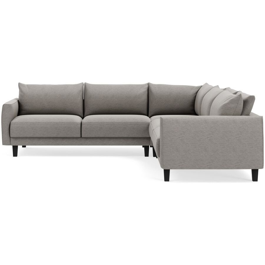 Ecksofa Avena Beige Holz/Stoff 264 cm 264 cm - Material: Stoff/Holzfuss schwarz - Möbel Konfigurator: Traummöbel individuell zusammenstellen - Ecksofa