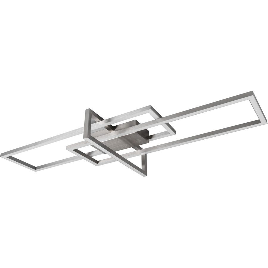 Deckenlampe Cecile Grau Metall 100 cm 11.5 cm - Farbe: Nickel matt - LED - Lichtfarbe: Warmweiss - Deckenlampe- LED Energiesparlampe