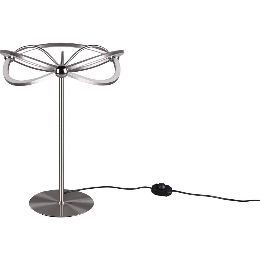 Tischlampe Caro Grau Metall 50 cm - Farbe: Nickel matt - LED - Lichtfarbe: Warmweiss - Tischlampe- LED Energiesparlampe