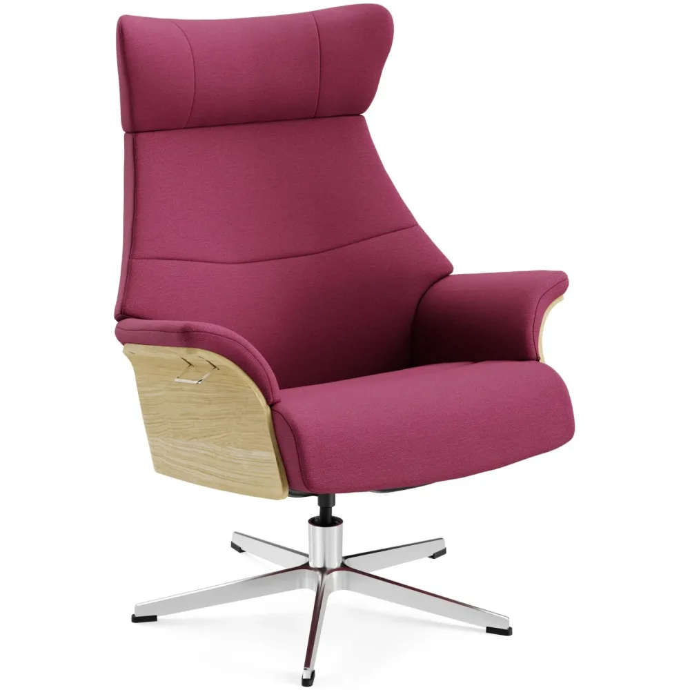 Conform Sessel Airness Magenta/Beige/Silber Stoff/Holz/Aluminium 81 cm 163 cm - Farbe: 30 raspberry - Material: Stoff, Eiche, Aluminium - Möbel
