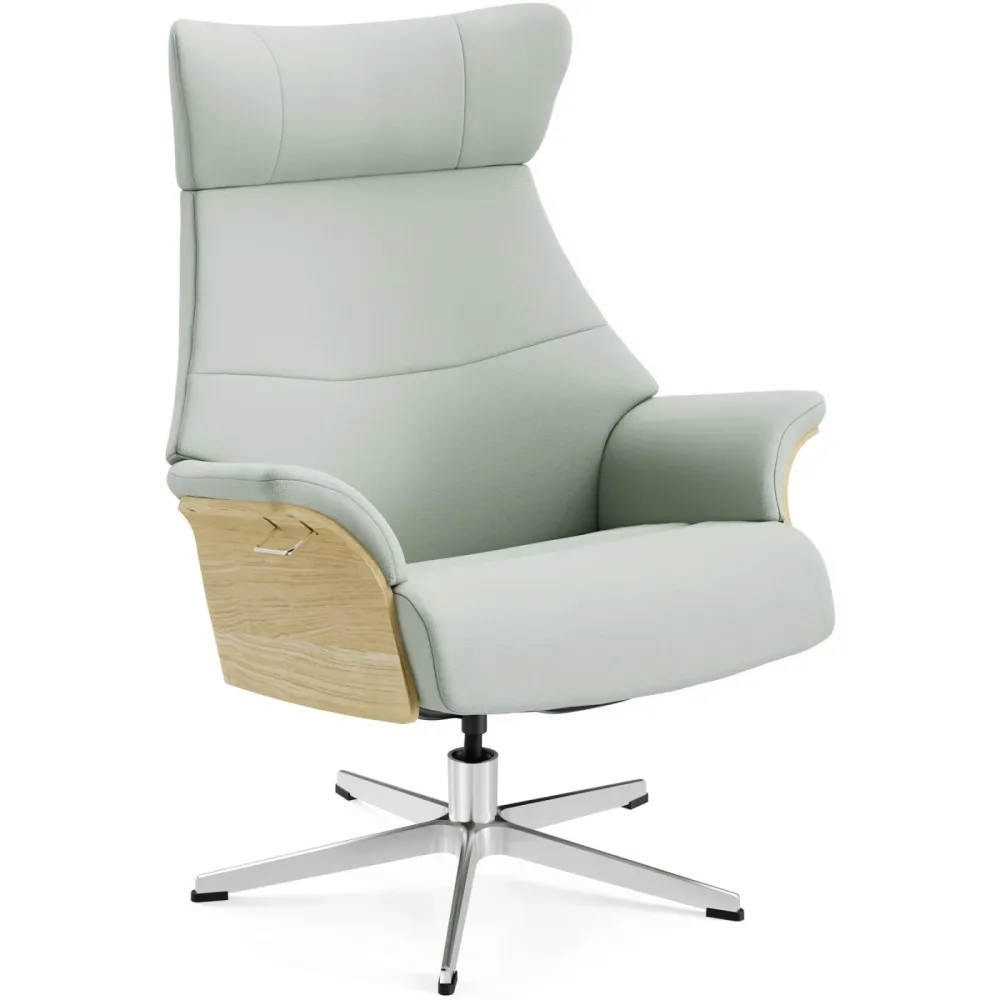 Conform Sessel Airness Grün/Beige/Silber Stoff/Holz/Aluminium 81 cm 163 cm - Farbe: 19 aqua - Material: Stoff, Eiche, Aluminium - Möbel Konfigurator: