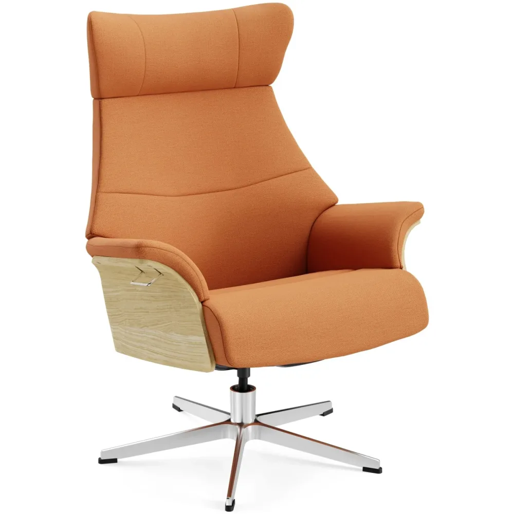 Conform Sessel Airness Orange/Beige/Silber Stoff/Holz/Aluminium 81 cm 163 cm - Farbe: 26 orange - Material: Stoff, Eiche, Aluminium - Möbel
