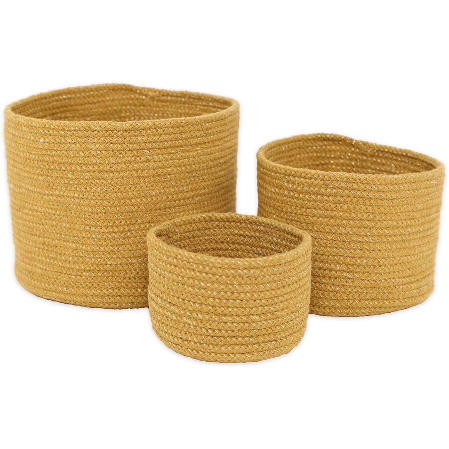 Aufbewahrungskorb Lillianna Gelb Baumwolle 25 cm - Farbe: Honey - Aufbewahrungskorb