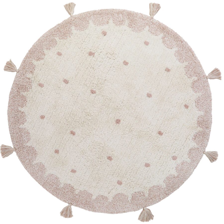 Kinderteppich Elmi Beige Baumwolle 110 cm 110 cm - Farbe: ecru - Kinderteppich
