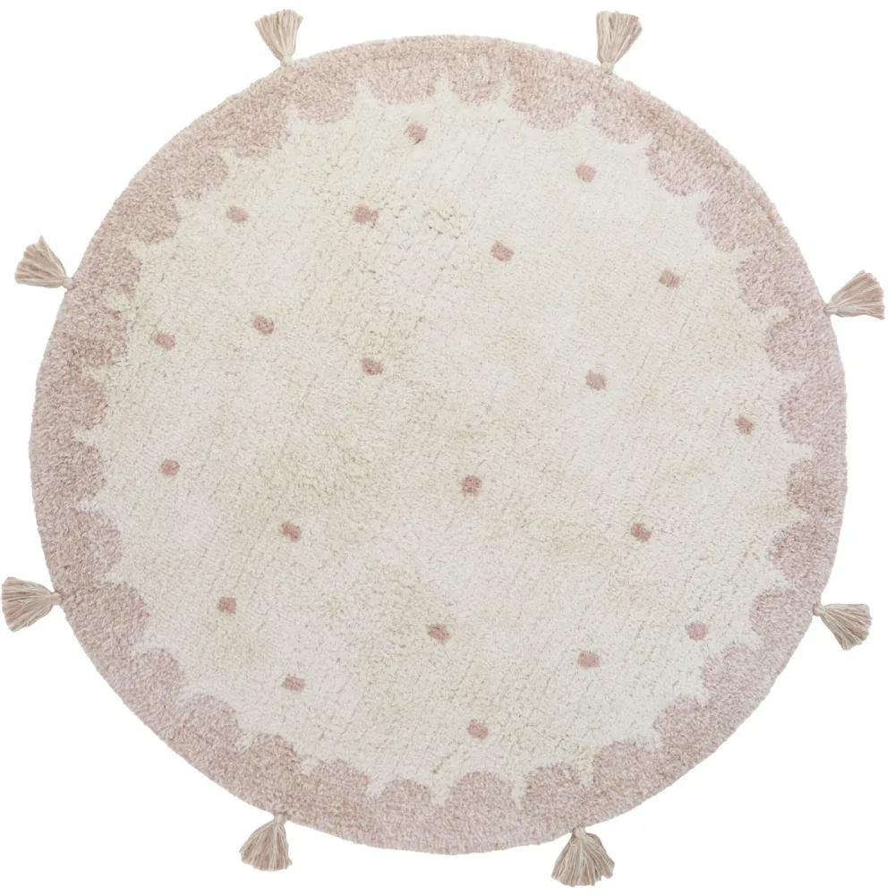 Kinderteppich Elmi Beige Baumwolle 110 cm 110 cm - Farbe: ecru - Kinderteppich