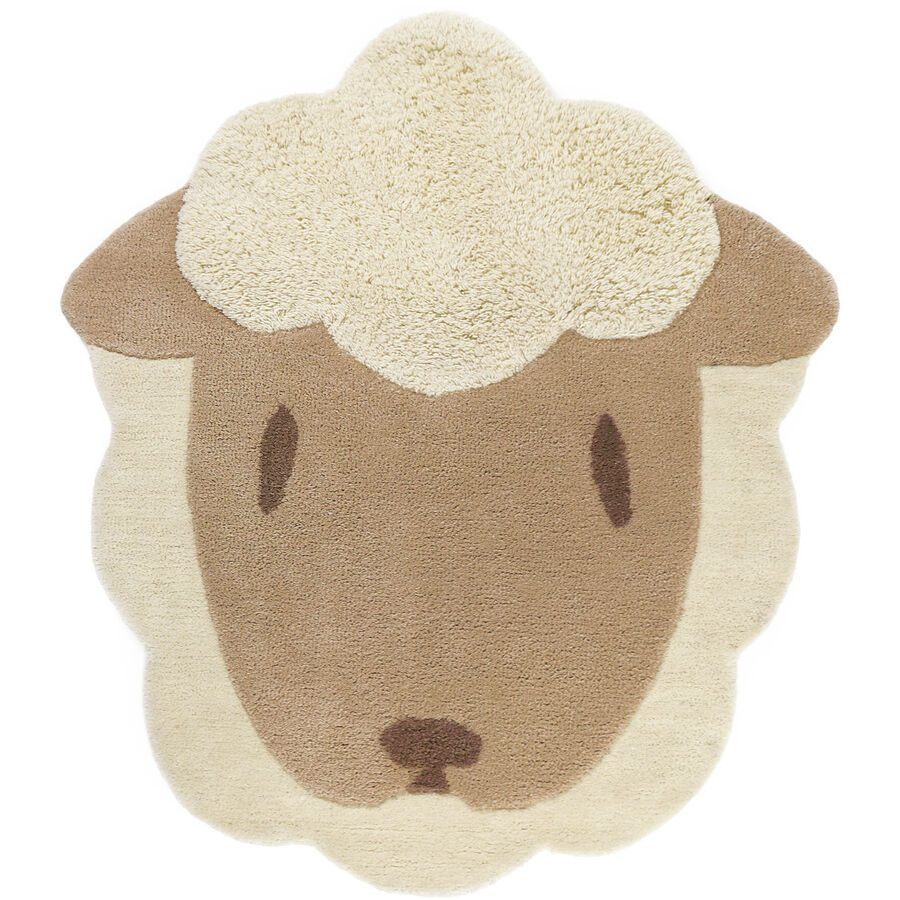 Kinderteppich Arik Beige Wolle 85 cm 95 cm - Farbe: ecru - Kinderteppich