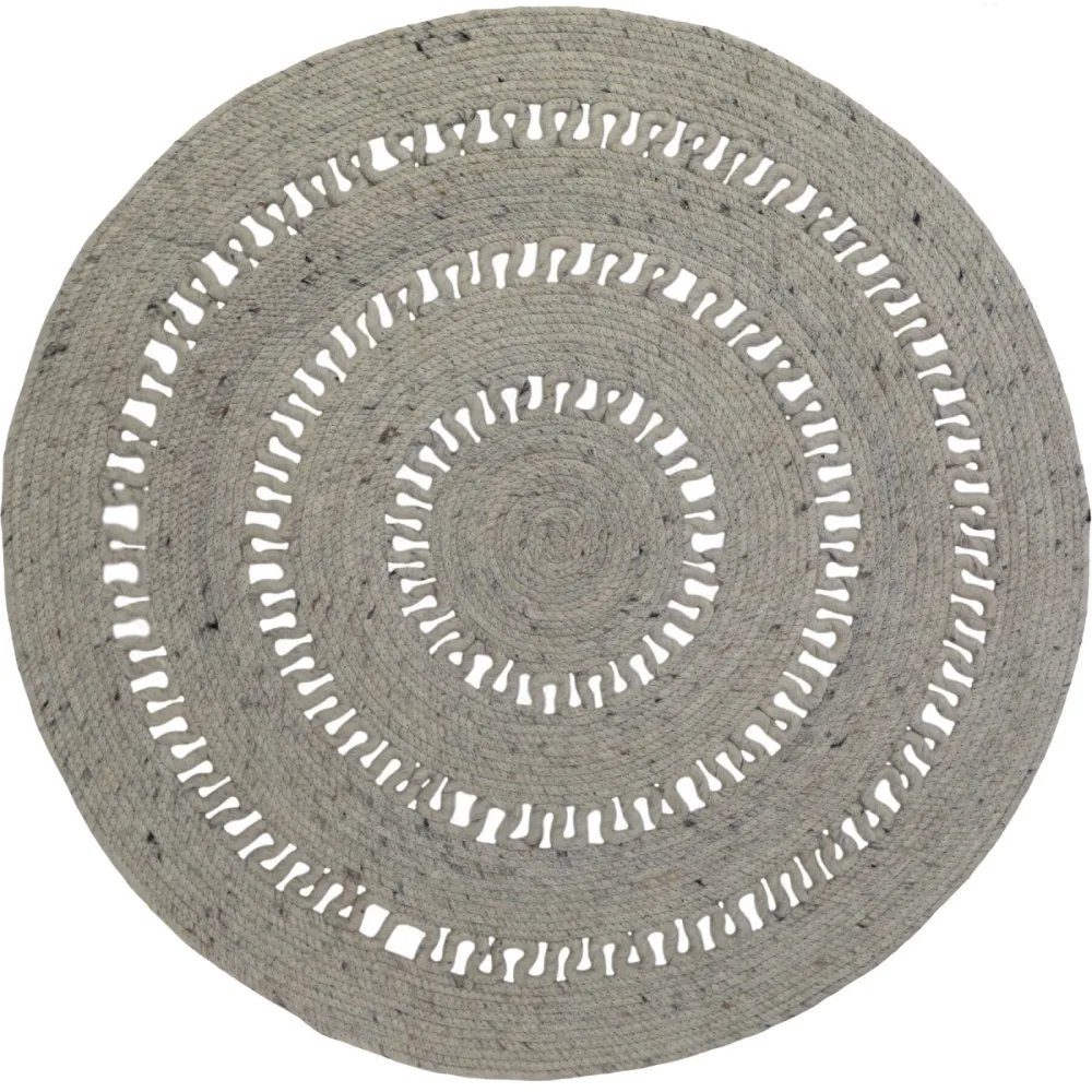 Teppich Journey Grau Wolle 110 cm 110 cm - Farbe: Grey - Teppich