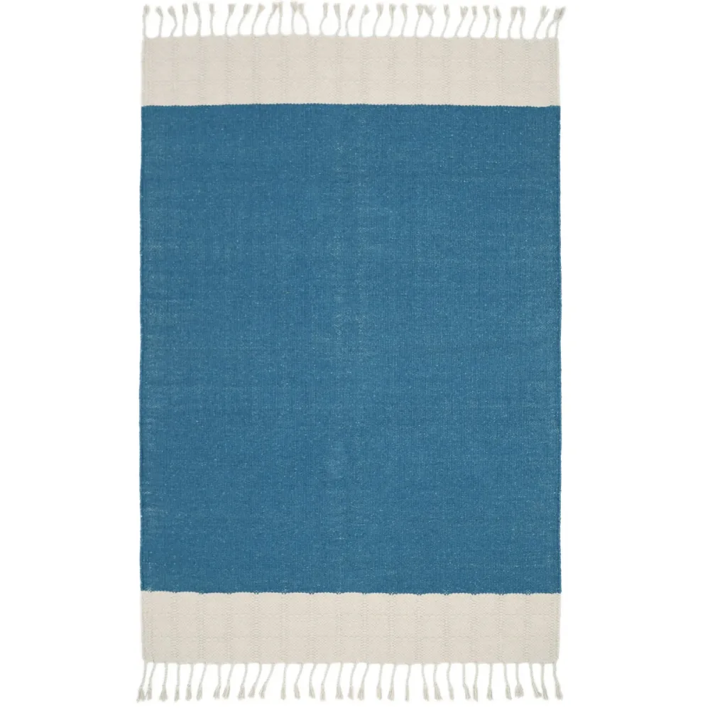 Kinderteppich Dalton Blau Baumwolle/Polyester 100 cm 150 cm - Farbe: blue - Material: Polyester/Baumwolle - Kinderteppich