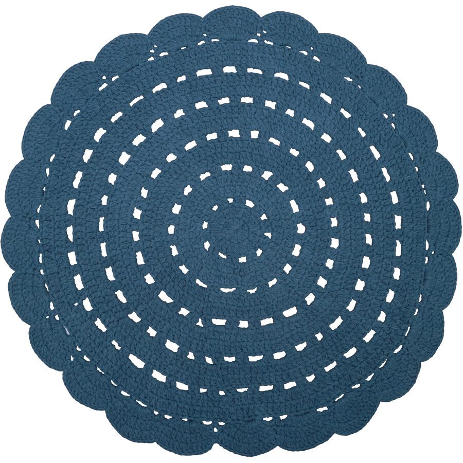 Kinderteppich Hildur Blau Baumwolle 120 cm 120 cm - Farbe: blue - Kinderteppich