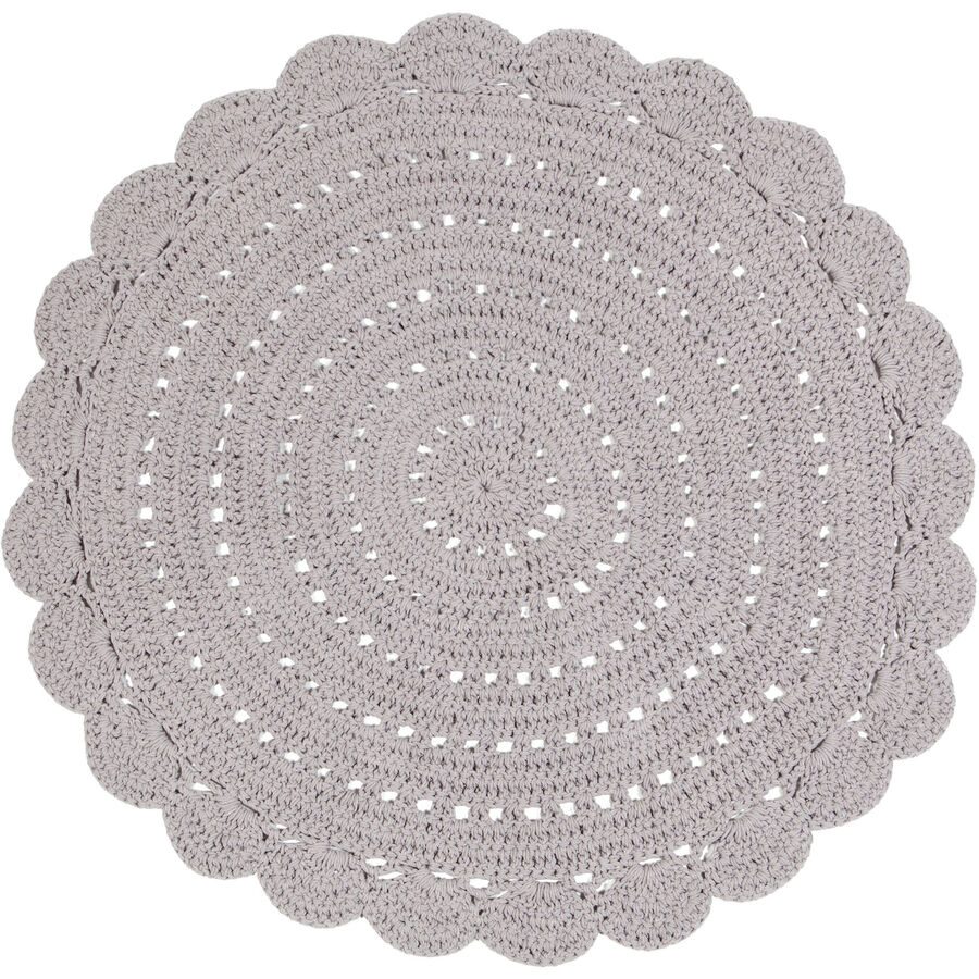 Kinderteppich Hildur Baumwolle 120 cm 120 cm - Farbe: Leinen - Kinderteppich