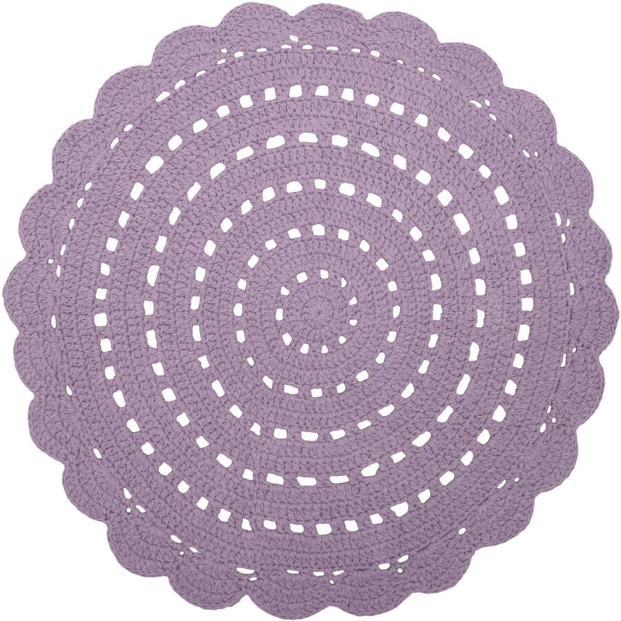 Kinderteppich Hildur Lila Baumwolle 120 cm 120 cm - Farbe: mauve - Kinderteppich