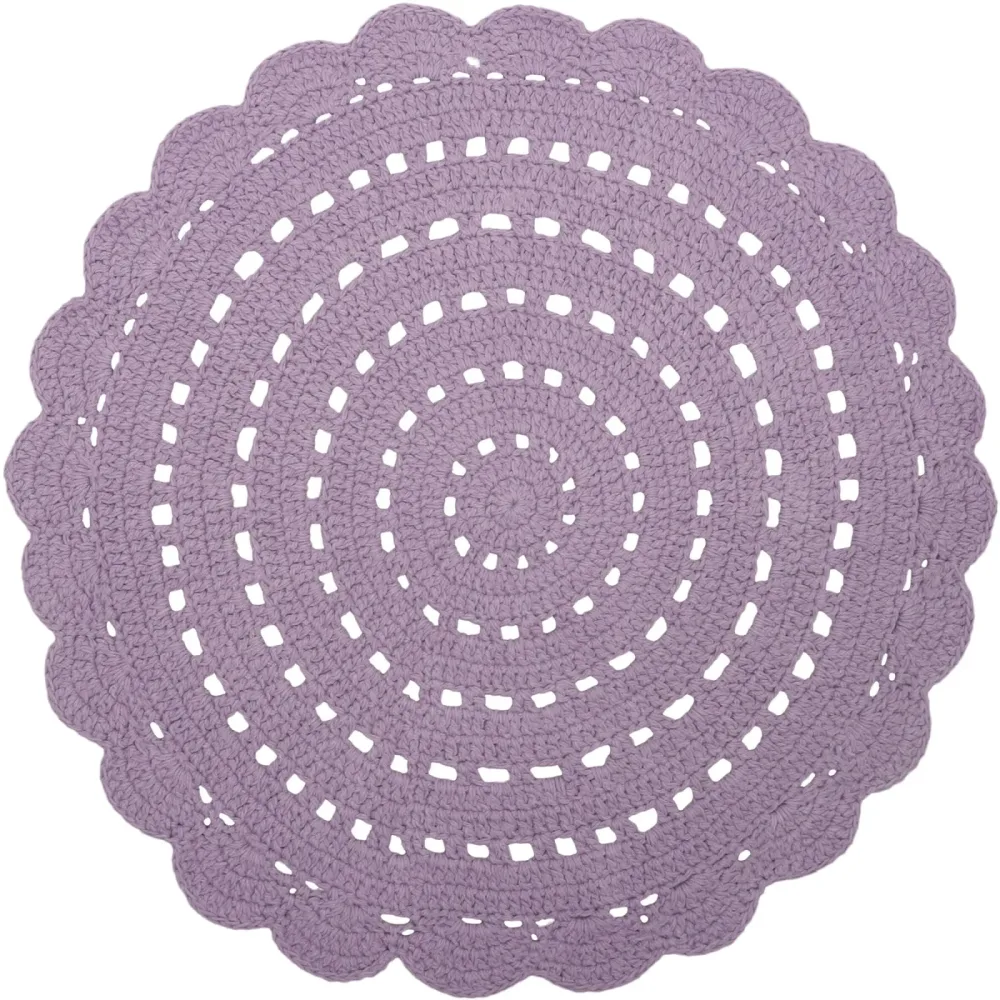 Kinderteppich Hildur Lila Baumwolle 120 cm 120 cm - Farbe: mauve - Kinderteppich