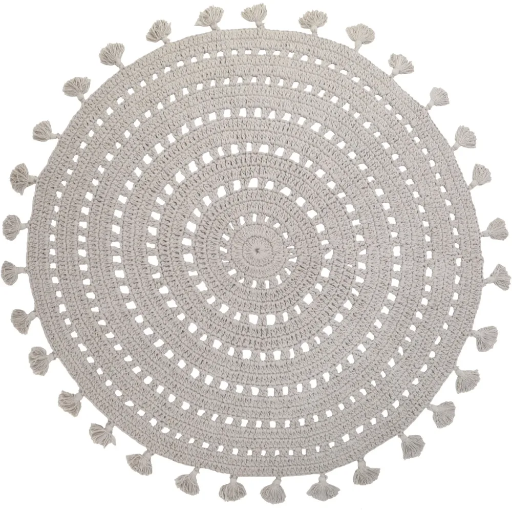 Kinderteppich Immi Grau Baumwolle 120 cm 120 cm - Farbe: Grey - Kinderteppich