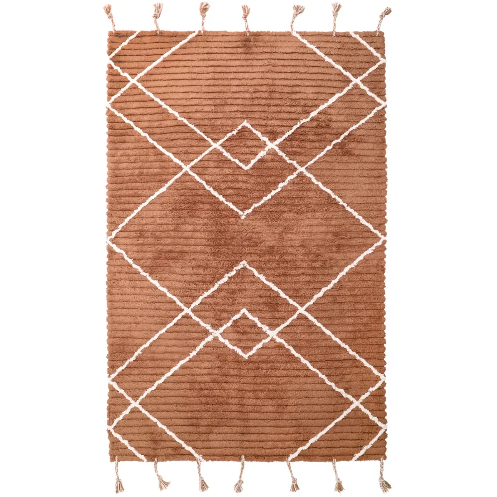 Kinderteppich Lillyrose Baumwolle 135 cm 190 cm - Farbe: Toffee - Kinderteppich