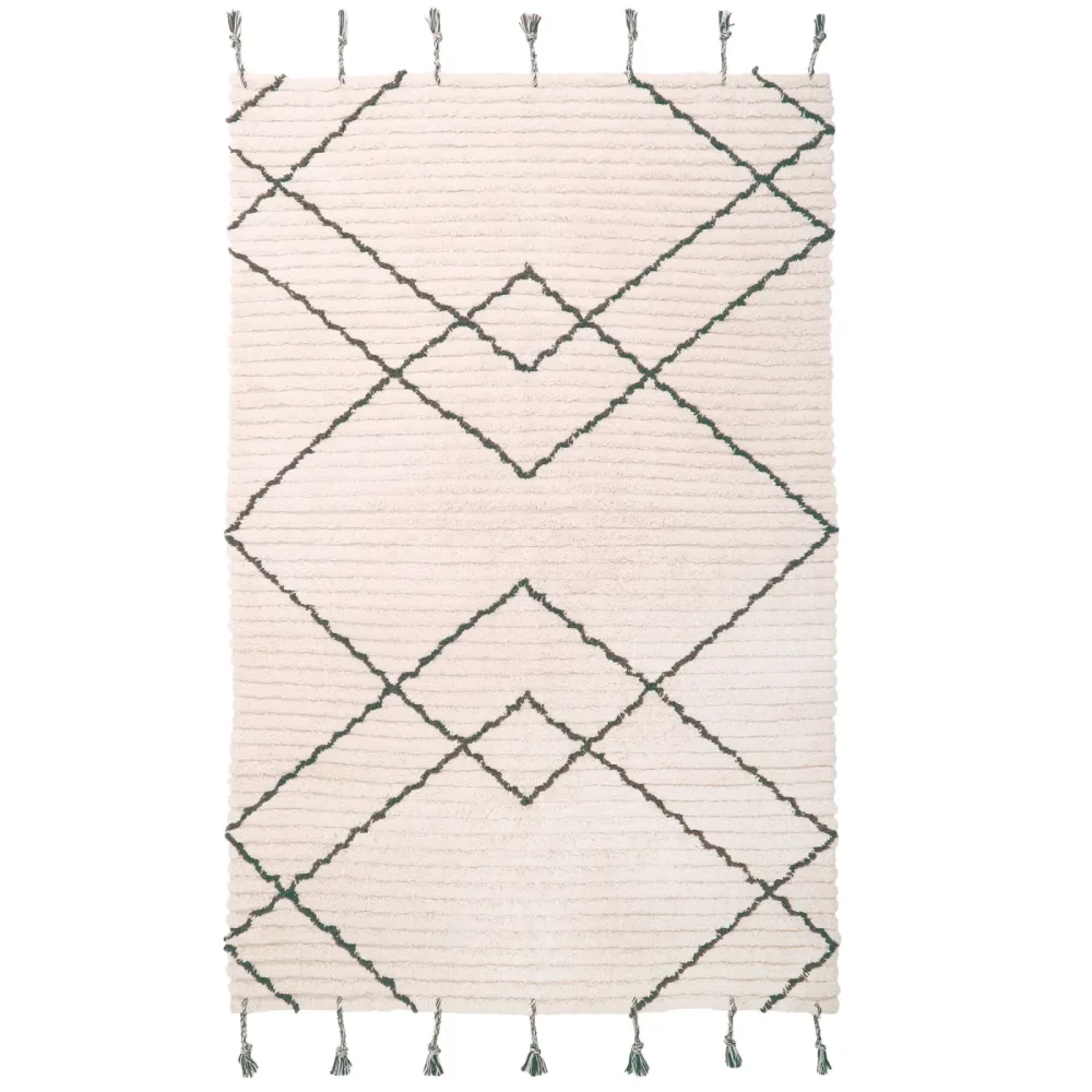 Kinderteppich Lutry Baumwolle 100 cm 150 cm - Farbe: Natural - Kinderteppich