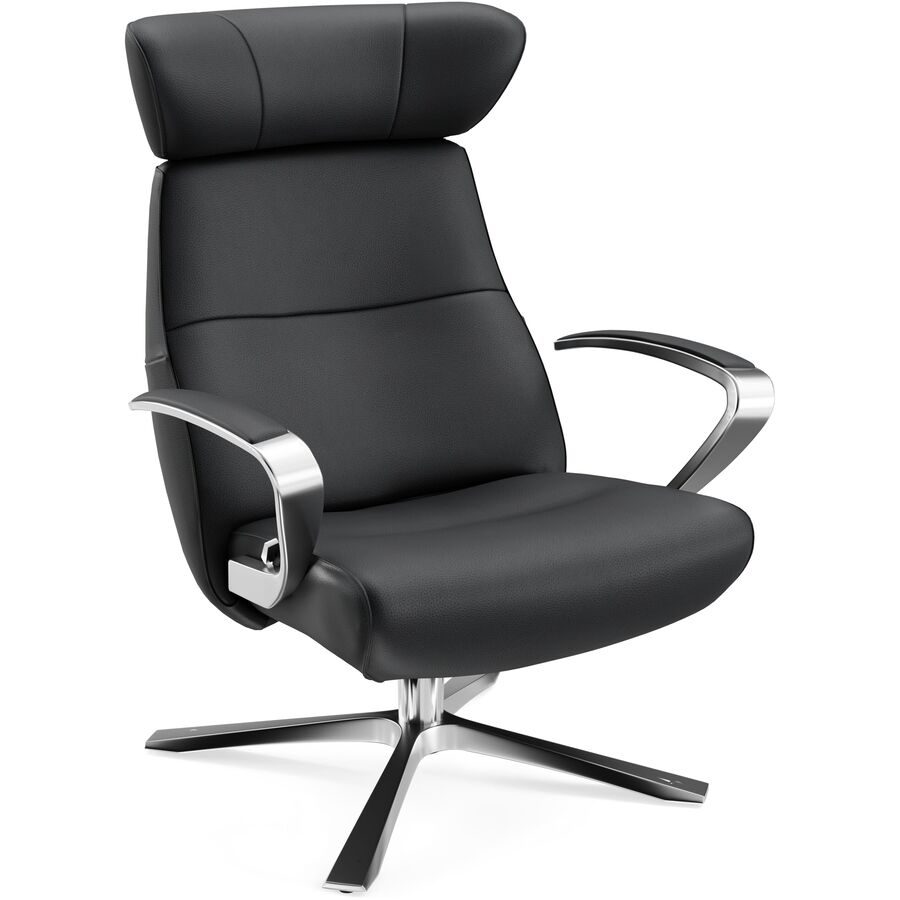 Conform Sessel Enno Schwarz/Silber Leder/Aluminium 81 cm 163 cm - Farbe: Schwarz, Silber - Material: Leder, Aluminium - Möbel Konfigurator: Traummöbel