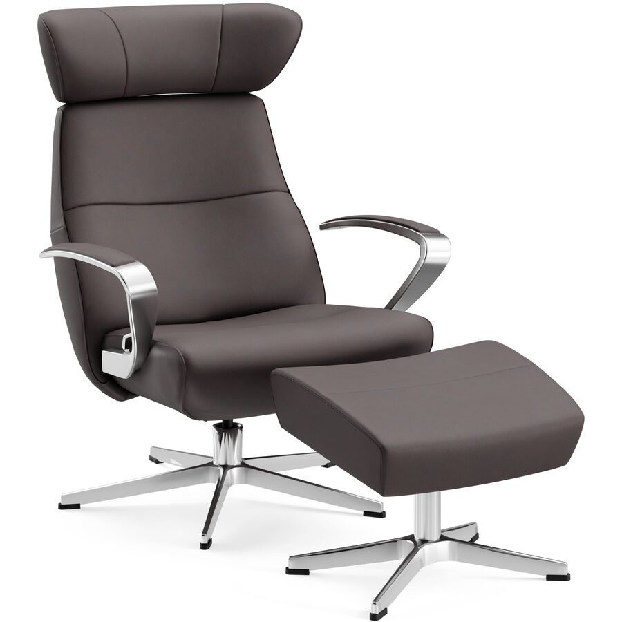 Conform Sessel Enno Braun/Silber Leder/Aluminium 81 cm 163 cm - Farbe: Dunkelbraun, Silber - Material: Leder, Aluminium - Möbel Konfigurator: