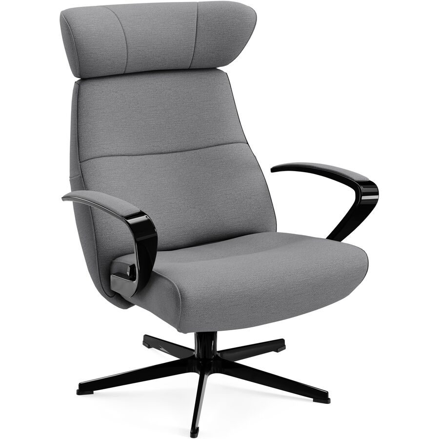 Conform Sessel Enno Grau/Schwarz Stoff/Aluminium 81 cm 163 cm - Farbe: Betongrau, Schwarz - Material: Stoff, Aluminium - Möbel Konfigurator: